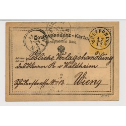 Österreich 1873 2kr Karte von WÜSTPOHLOM (Sch) Kl:30P! Nach WIEN.