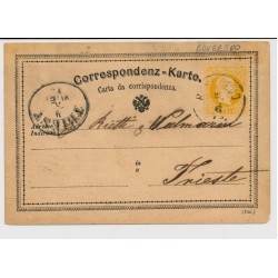 Österreich 187. 2kr Karte von ROVEREDO (Tirol) nach TRIESTE.