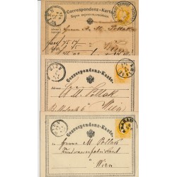 Österreich 187. 3Stk. Karten, verschiedenen KRAKAU (Galizien) Stempeln