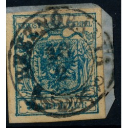 Österreich 1850 9kr, FARBSTOFFMANGEL-Plattenfehlern! BREZNÓBÁNYA (U)