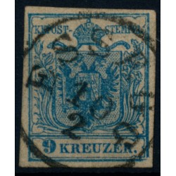 Österreich 1850 9kr, MP, Type III. PLATTENFEHLER! ESSGEG (Ks)