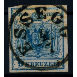 Österreich 1850 9kr, Type III. HÜBNER Sig! ESSEGG. Sehr schön!