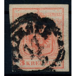 Österreich 1850 3kr, MP, Type I.b, GRAVURTYPE:2-2! TRIESTE. Dr.Ferch.sig