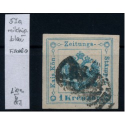 Österreich 1kr MILCHBLAU! Zeitungsstempelmarke, Fiskalstempel. Signum!