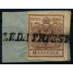 Österreich 1850 6kr, HP, Type III. SCHIFFSTEMPEL C.V.DA TRUESTE, Mü:30P!