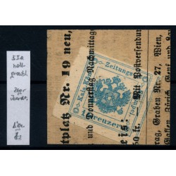 Österreich 1850 1kr, HELLGRAUBLAU! Zeitungsstempelmarke, STRAKOSCH Best.