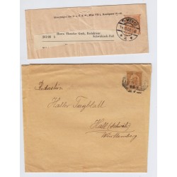 Österreich 19.. 2Stk- Zeitungs-/Drucksachenschleife! Interessantes Lot!