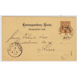 Österreich 1889 2kr Karte mit K.K.POST-AMBULANCE/No 4 Kl:60P! Nach LINZ