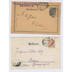 Österreich 189.- 2Stk. Sendungen TIROL:BRIXEN und ARCO Stempeln. Schön!