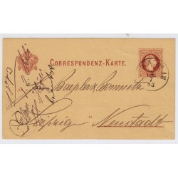 Österreich 1883 2kr Karte mit BAHNSTEMPEL F.P.A. No.18 PLAN Kl:180P!