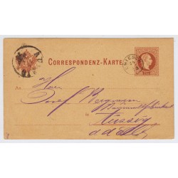 Österreich 1879 2kr Karte FINGERHUTSTEMPEL CHIESCH (B) Kl:20P! - AUSSIG