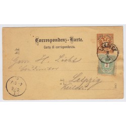 Österreich 1889 2kr Karte+3kr Marke! LANDEK (Tirol) nach LEIPZIG: Schön!