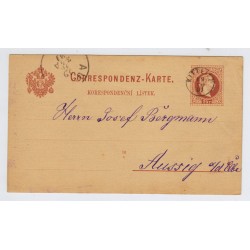 Österreich 1881 2kr Karte mit FINGERHUTSTEMPEL KITTLITZ (B) Kl:30P!