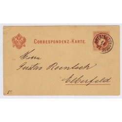 Österreich 1881 2kr Karte OBERLEUTENSDORF (B) Kl:15P! Nach ELBERFELD.