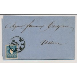 Österreich 18.. 15kr, Type II. ZENTRIERT! Faltbrief WIEN nach UDINE.