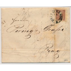 Österreich 1860 10kr, Type II. Faltbrief (Inhalt) DEUTSCHBROD (B) Mü:18P