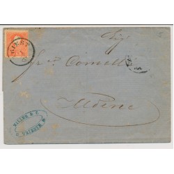 Österreich 18.. 5kr, Type II. Faltbrief TRIEST nach UDINE. Schön!