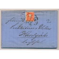 Österreich 1860 5kr, ÜBERFÄRBTER DRUCK! Faltbrief RECHNUNG! INNSBRUCK