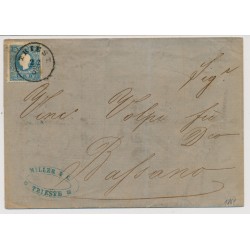 Österreich 1861 15kr, Type II. Faltbrief (Inhalt) TRIEST nach BASSANO.