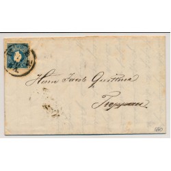 Österreich 1860 15kr, zentriert! Faltbrief (Inhalt) WIEN nach TROPPAU