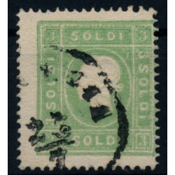 LOMBARDEI-VENETIEN 1858 3sld. BLÄULICHGRÜN! Kw:150,-€! VENEZIA. VÖB! P!