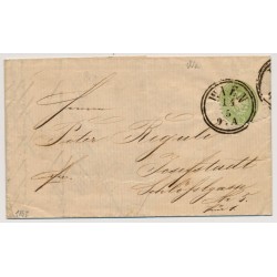 Österreich 1867 3kr EXTREM VERZÄHNT! GROßES Wz! ORTSBRIEF (Inhalt) WIEN