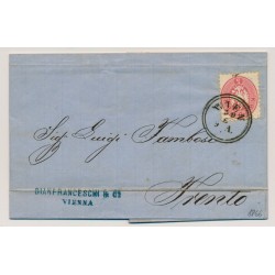 Österreich 1866 5kr, Brief (Inhalt) WIEN nach TRENTO