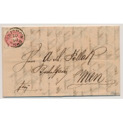 Österreich 1866 5kr Brief (Inhalt) SMICHOW/PRAG/10/10 Stempel nach WIEN