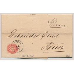 Österreich 1867 5kr, EXTREM VERZÄHNT! Brief (Inhalt) HAINFELD nach WIEN.
