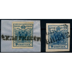 ÖSTERREICH 1850 9kr SCHIFFSTEMPEl:C.V.DA TRIESTE, COL LLOYD/DA TRIESTE