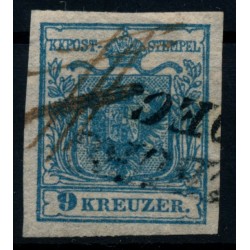 ÖSTERREICH 1850 9kr, HP, Type II. FEDERSTRICHE! Sehr schön und attraktiv!