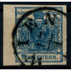ÖSTERREICH 1850 9kr, HP, Type III. RAND:4,5-5mm! WIEN. Schön!