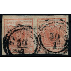 ÖSTERREICH 1850 2*3kr PAAR! HP, Type I. TRIESTE. Schön und attraktiv!