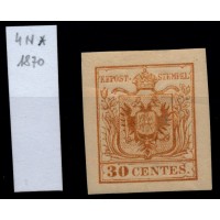 LOMBARDEI-VENETIEN 1850 30C, NEUDRUCK 1870! OG und Falz. STRAKOSCH Bestimmung!
