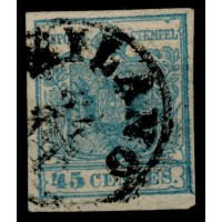 LOMBARDEI-VENETIEN 1850 45C, HP, TYPE II.! RANDDRUCK! MILANO. RISMONDO Signum!