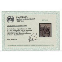 LOMBARDEI-VENETIEN 1850 30C SCHOKOBRAUN! HP, Type III. FEINSTDRUCK! MANTOVA VÖB!