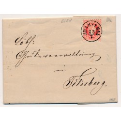 ÖSTERREICH 1868 5kr Wz! Brief (Inhalt) mit BLAUSTEMPEL ADAMSTHAL (M) Kl:40P!