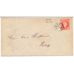 ÖSTERREICH 1873 5kr GA-Umschlag mit BAUSTEMPEL SKUC (B) Kl:60P! Nach PRAG.