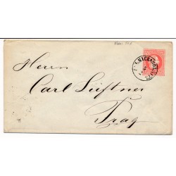 ÖSTERREICH 1873 5kr GA-Umschlag, SOLNICE * SOLNITZ (B) Kl:50P! Nach PRAG.