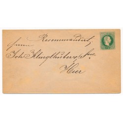 ÖSTERREICH 18.. 3kr GA-Umschlag als ORTSBRIEF verwendet 'Hier'! Interessant!
