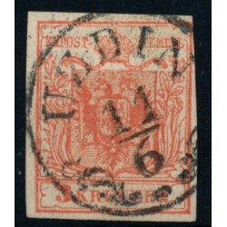 ÖSTERREICH 1850 3kr, MP, Type III. UZDIN (Bm) Mü:85P! Schön und attraktiv!