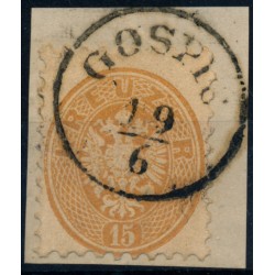 ÖSTERREICH 1864 15kr, GOSPIC (Km) Mü:15P! Schön!