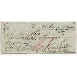 ÖSTERREICH 1839 Brief (Inhalt) BLAUSTEMPEL KOLLIN (B) nach NEUSTADTL. Schön!