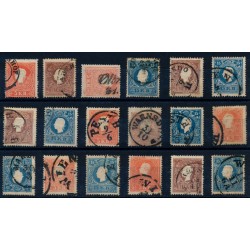 ÖSTERREICH 1858 18Stk.Marken! Auc lesbare/schöne Stempeln. Interessantes Lot!