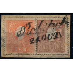 ÖSTERREICH 1858 2-Farben-Frankatur:5+10kr, Type II. ROHITSCH (St) Mü:10P!