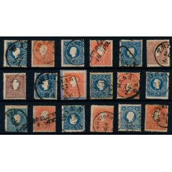 ÖSTERREICH 1858 18Stk.Marken! Auch lesbare Stempeln. Interessantes Lot!