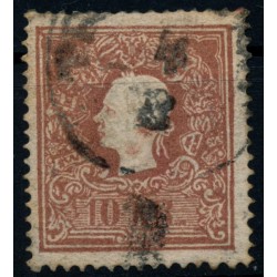 ÖSTERREICH 1858 10kr, Type II. besonders großes FARBFLECKE! Attraktiv!