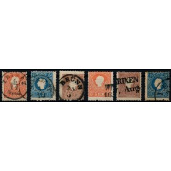 ÖSTERREICH 1858 6Stk.Marken! Alle EXTREM VERZÄHNT! Interessantes Lot!