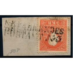 ÖSTERREICH 1858 5kr, Type II. ZENTRIERT! K.K.FAHRENDES/POSTAMT No.3, Mü:30P!