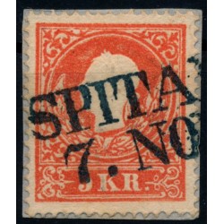 ÖSTERREICH 1858 5kr, Type II. ZENTRIERT! BLAUSTEMPEL SPITAL (K) Mü:80P! Schön!